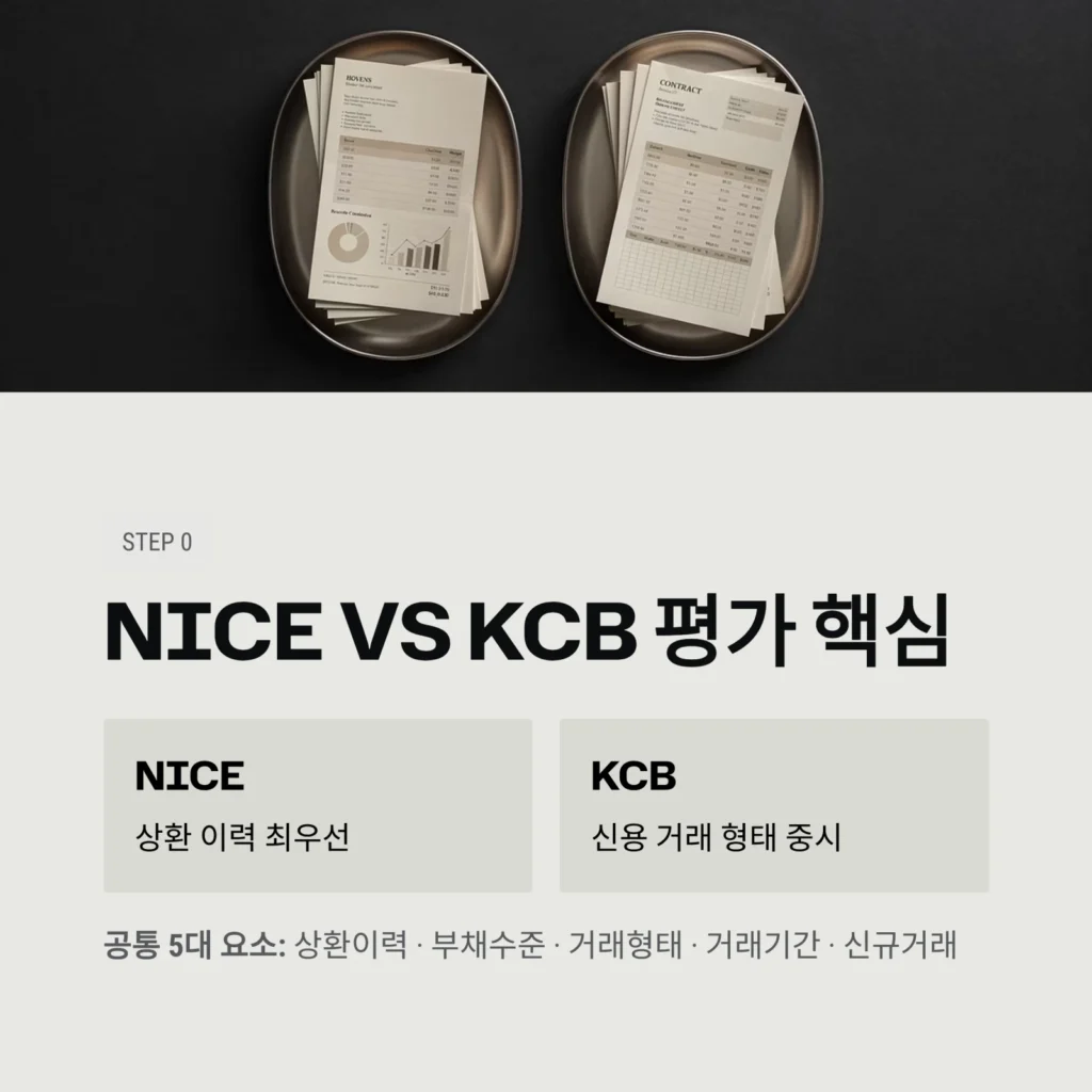신용점수 올리는 방법
NICE vs KCB 평가 핵심