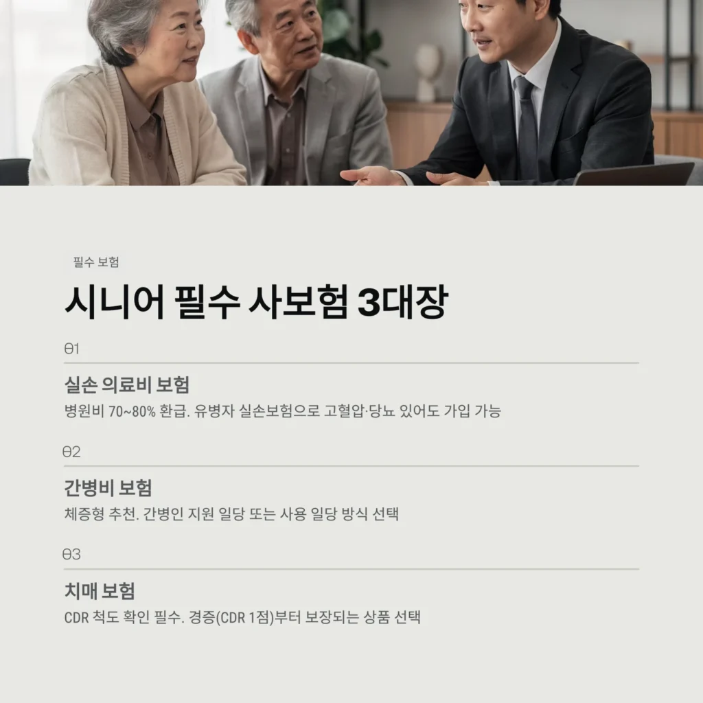 시니어 필수 사보험 3대장 시니어 필수 사보험 3대장