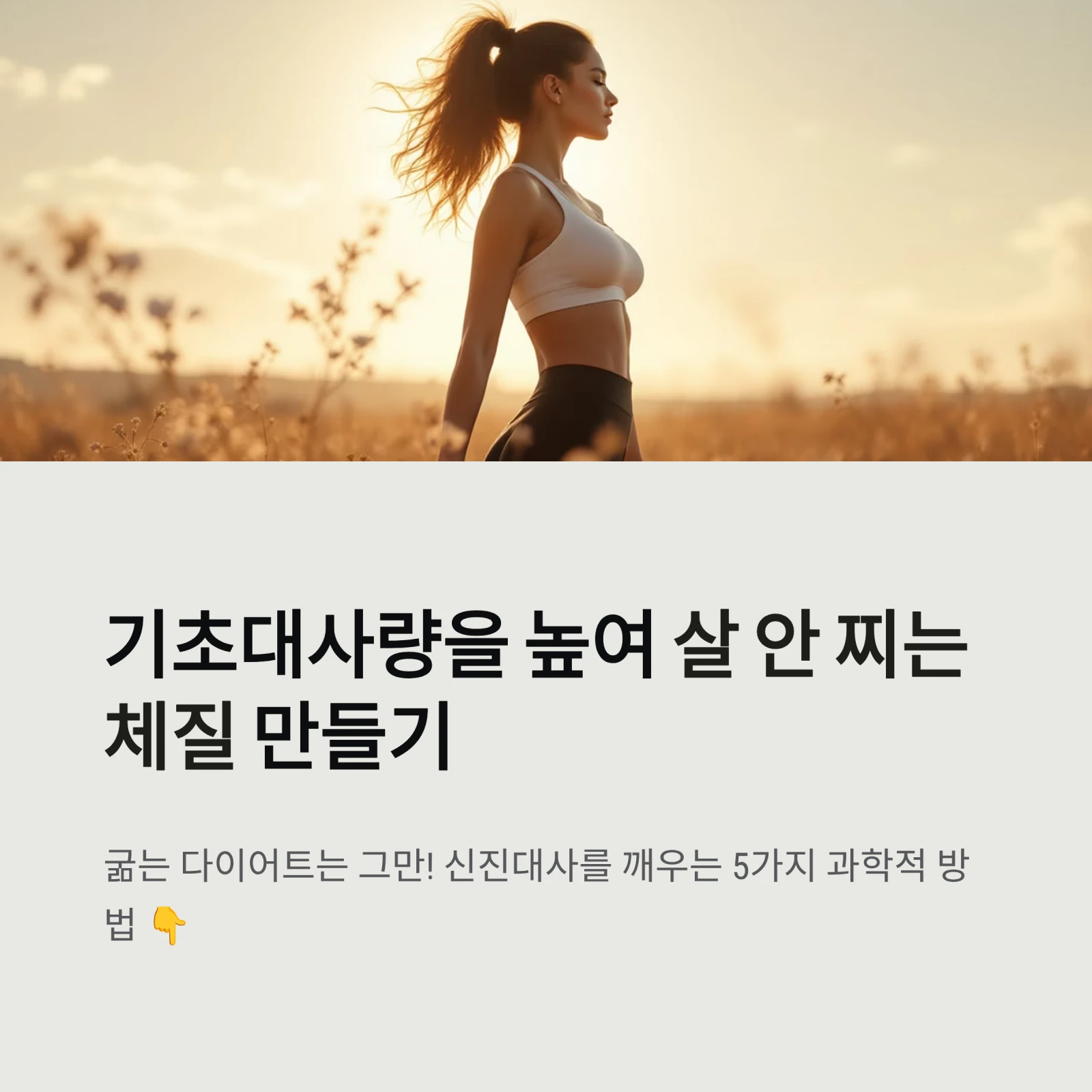 굶는 다이어트는 그만! 신진대사를 깨우는 5가지 과학적 방법