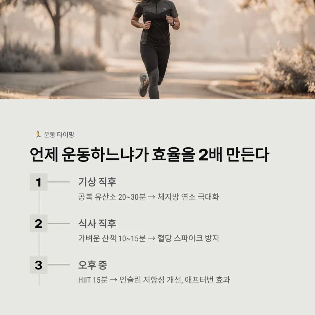 언제 운동하느냐가 효율을 2배 만든다