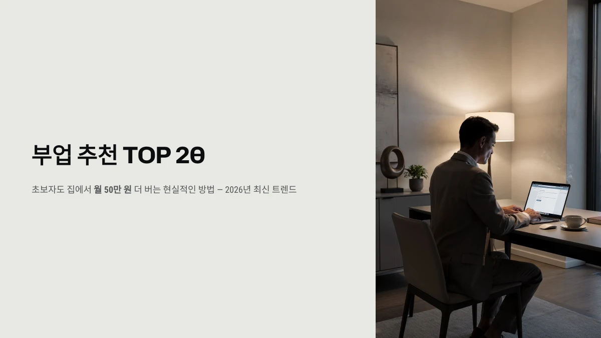 부업 추천 TOP 20