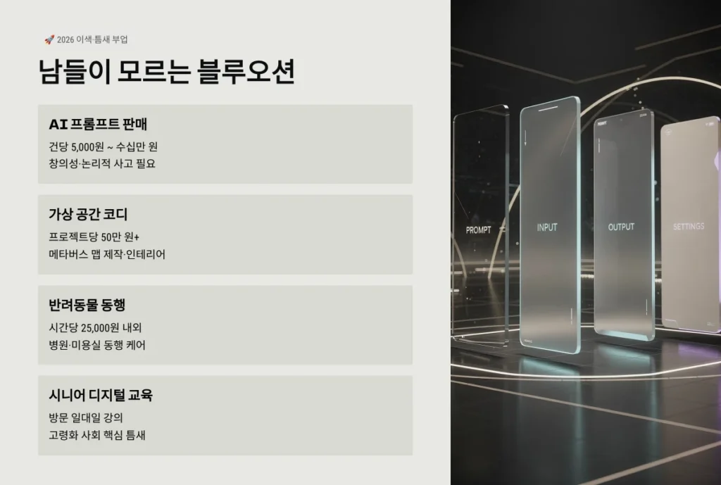 최신 부업 추천 TOP 20: 초보자도 집에서 월 50만 원 더 버는 현실적인 방법 6 남들이 모르는 블루오션