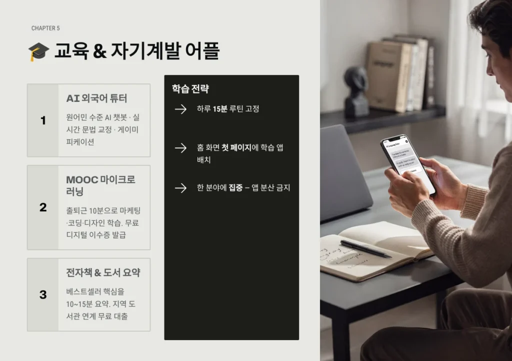 무료 어플 추천 TOP 100 – 스마트한 일상을 위한 필수 앱 가이드 5 교육 & 자기계발 어플